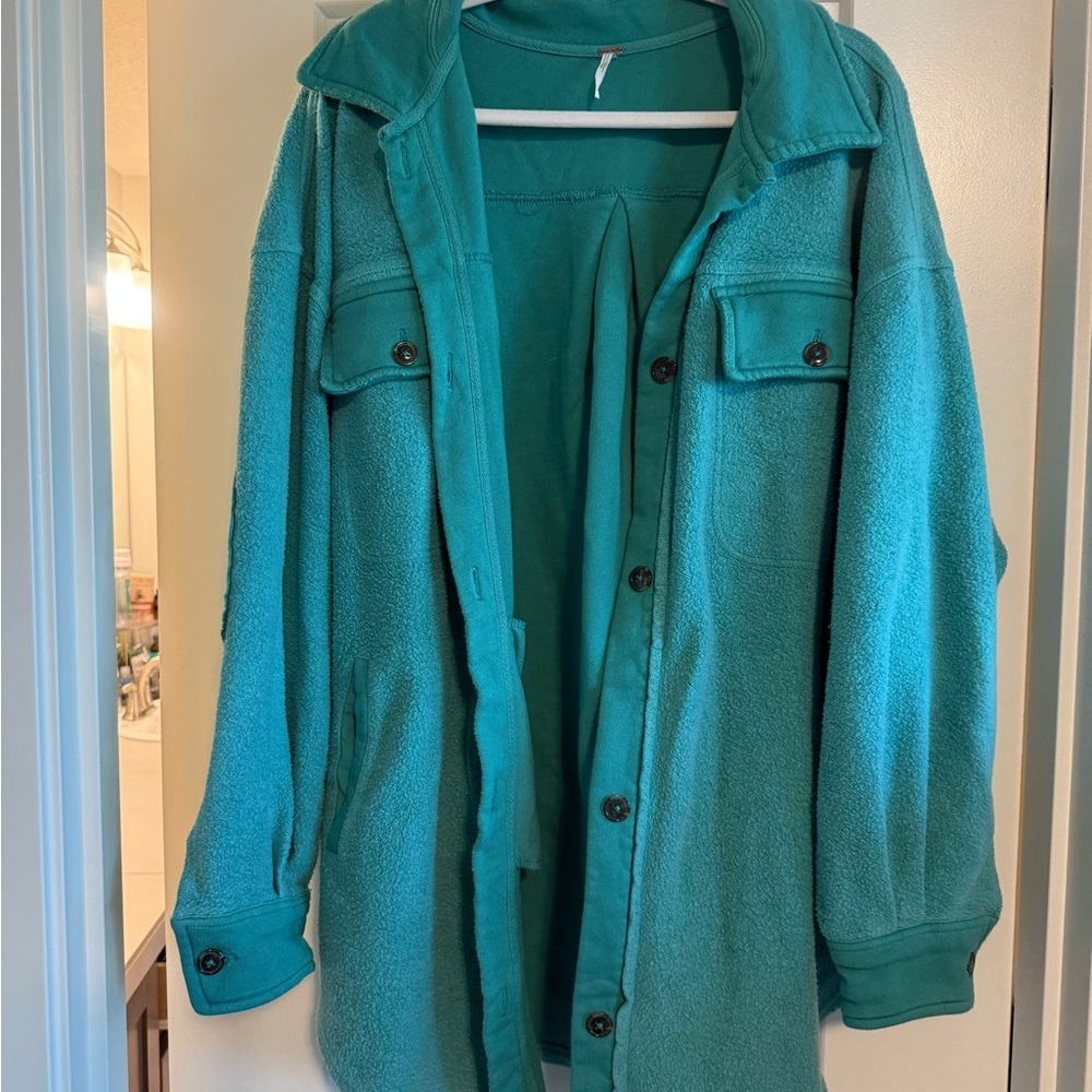 Free people Women's jewel tone Teal shacket/jacket